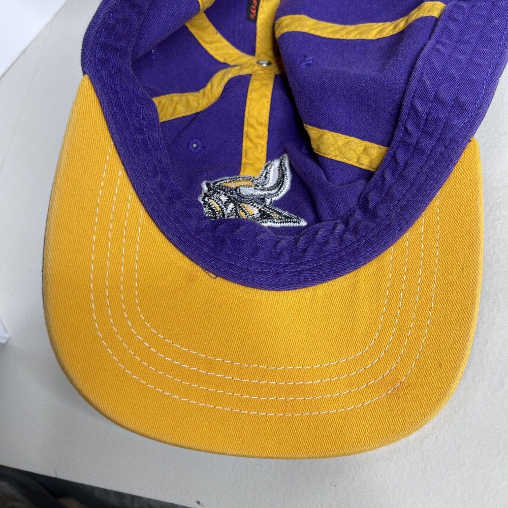 NFL Reebok Minnesota Vikings Reebok Purple Yellow Stitch Hat Cap Authentic - Picture 9 of 12